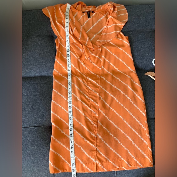 BGBG MAXAZRIA Orange and White Tie-Dye Silk Cocktail Dress Size XXS - Picture 8 of 10